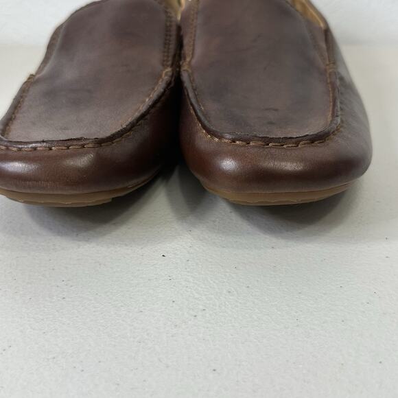 Born Allen Mens 8M Casual Slip On Leather Driving Shoes Moccasin Dark Brown main image 4